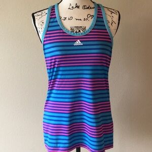 Adidas striped workout tank